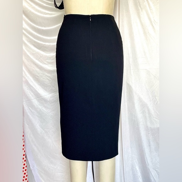 Escada Germany Thin Wool pencil long skirt side slit black size 34 EU / 2 US - Picture 10 of 15
